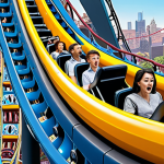 **Image Prompt:** A rollercoaster representing the fluctuating value of digital assets, with news headlines and regulatory symbols swirling around it. Emphasize both excitement and anxiety. The rollercoaster car is filled with diverse people.
